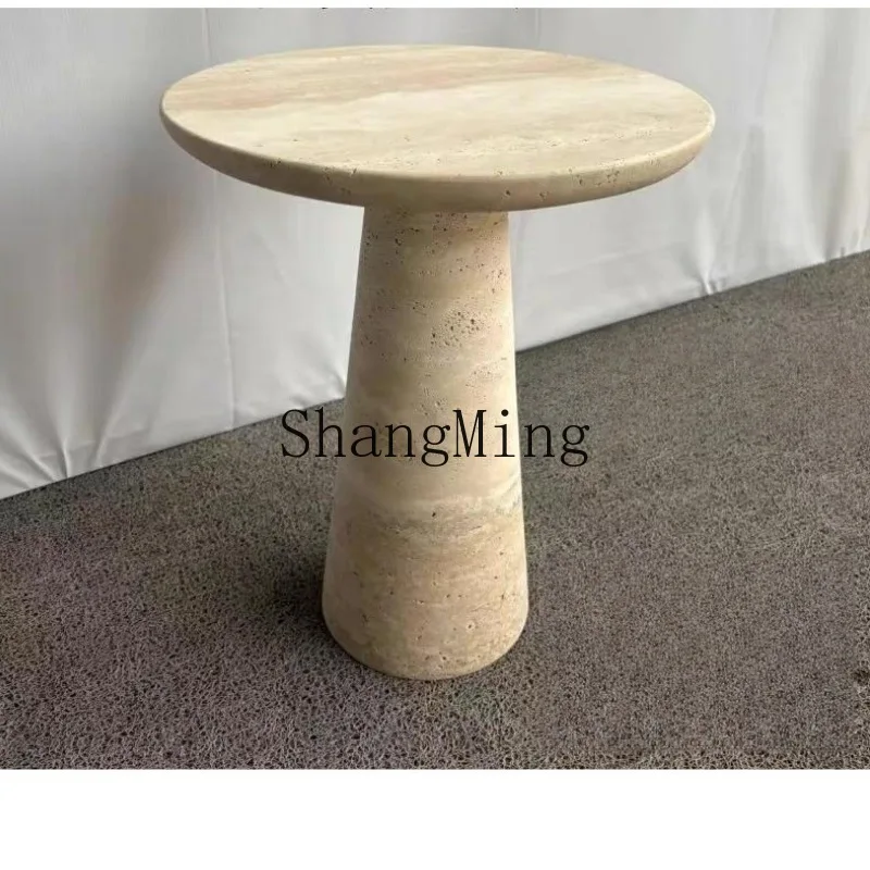 

SM marble travertine corner table round table sofa small side table living room
