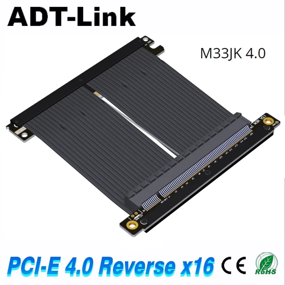 ADT-Link New PCI-Express 4.0 x16 Riser Cable 16X Graphics Video Cards High Speed Reverse Gen4.0 Flexible Extension For ITX A4 PC