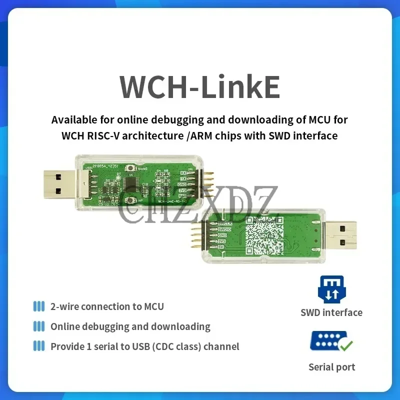 WCH LinkE Online Descarga Depurador Suporte WCH RISC-V Arquitetura MCU/SWD Interface ARM Chip 1 Porta Serial para Canal USB