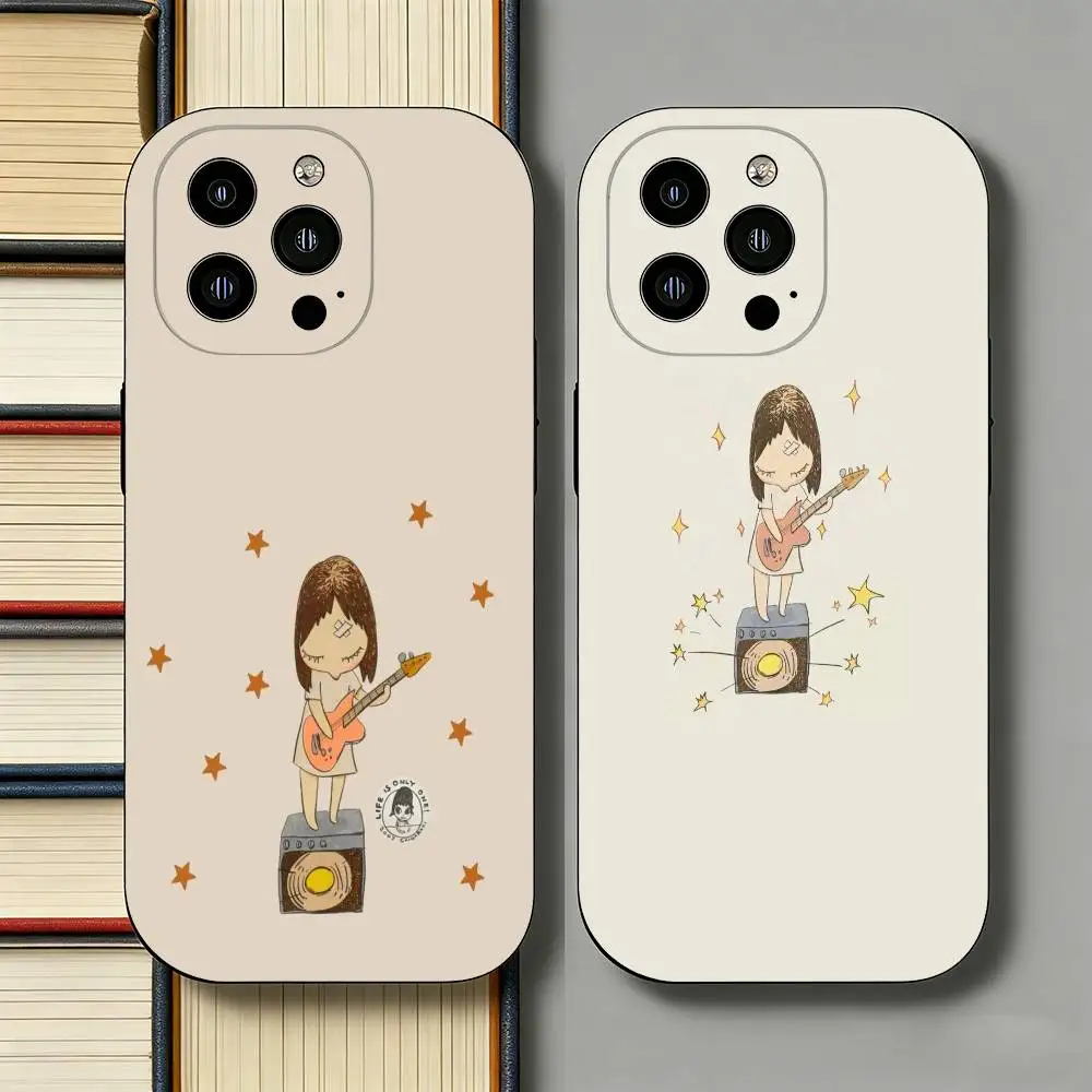 

Cute Y-Yoshitomo Nara Slim Back Phone Case for iPhone 17 Air 16 Pro Max 16e 15 Plus 14 13 Mini 12 11 Protective Cover