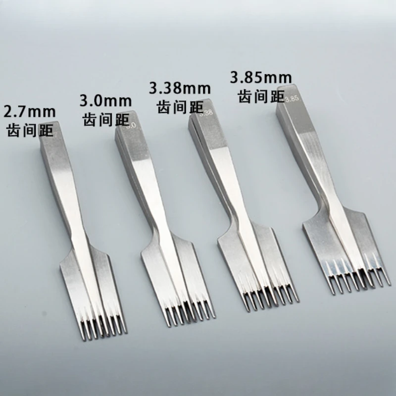 Lavoro manuale in pelle acciaio bianco 2.7/3.0/3.38/3.85 Mm Prong stretto dentato stile europeo taglio fai da te punzonatura professionale cucito