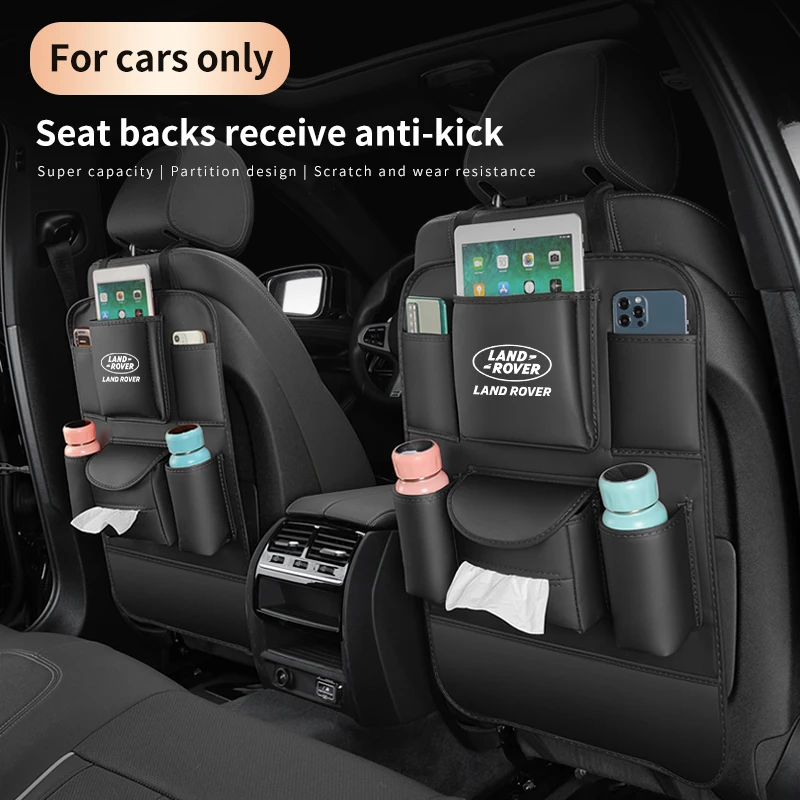 

Car Seat Organizer Seat Back Storage Bag Land Rover Range Rover Defender Discovery Evoque Velar Freelander SVR Seat Antikick Pad