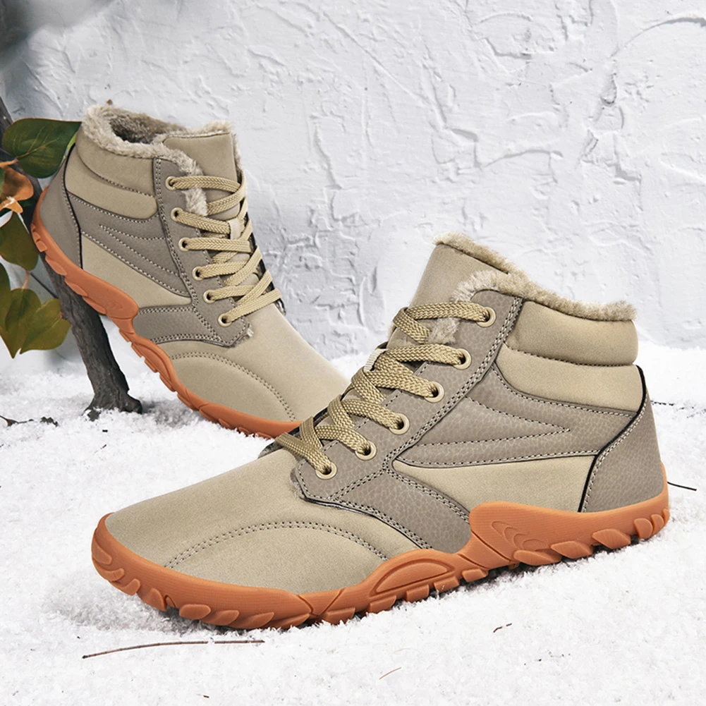 

Winter Snow Boots Cold-Proof Trekking Shoes Waterproof Wide Toe Box Ankle Booties Lightweight Walking Boots for Outdoor Travel
