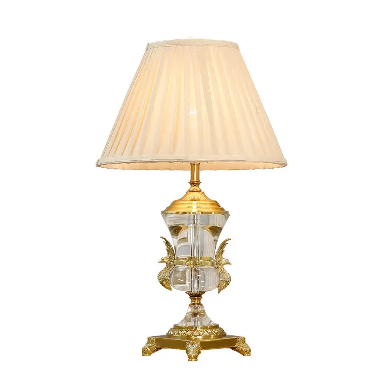 

European Brass Crystal Lamp Table Decoration French Style Luxury Desk Lamps