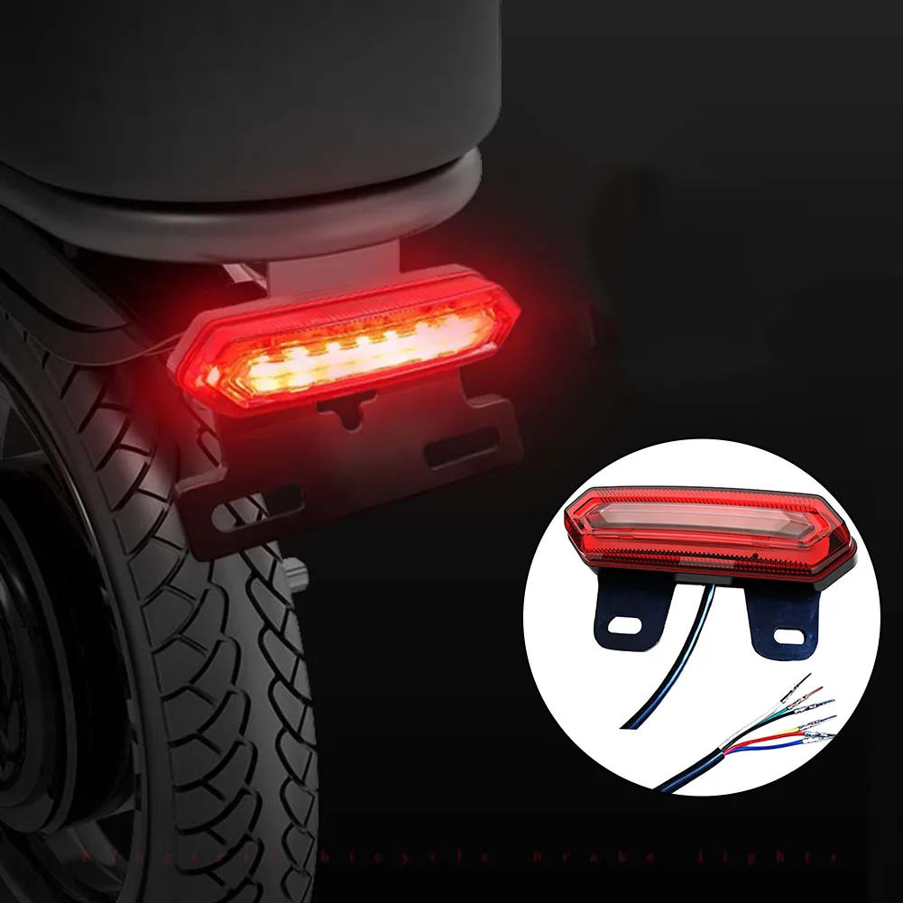 Electric Bicycle Tail Light Turn Signal Rear Brake Lamp E-bikones Taillight With 6 Wies Cycling Replacement Accessories ﻿