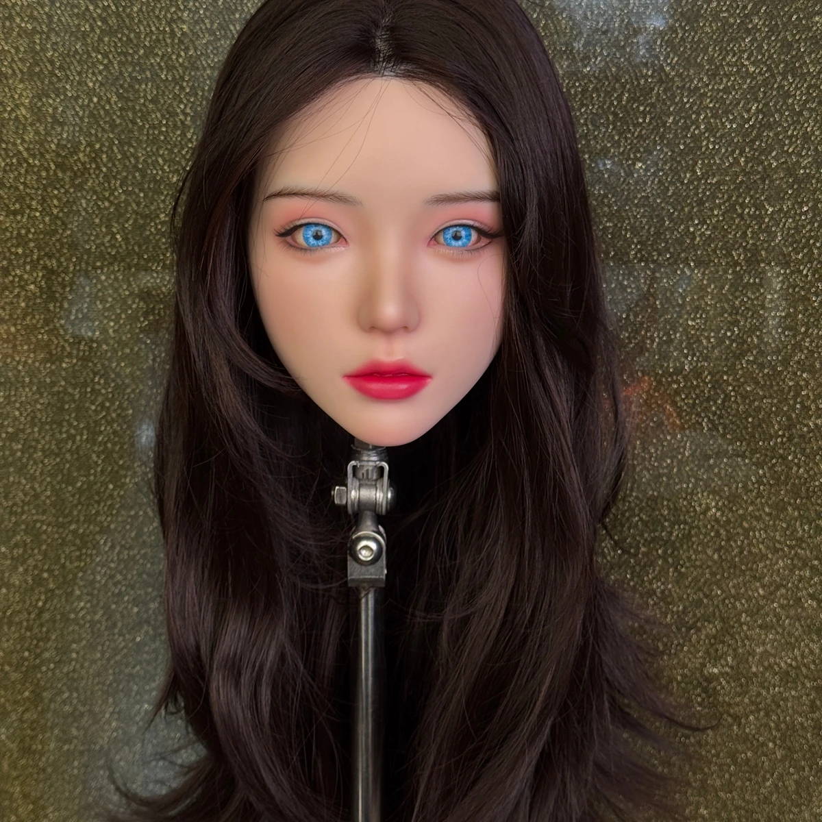 【Wonanii】Silicone Mannequin Head , Vivid Blue Eyes, Handmade Makeup, M16 Connector, Art Collection Prop,