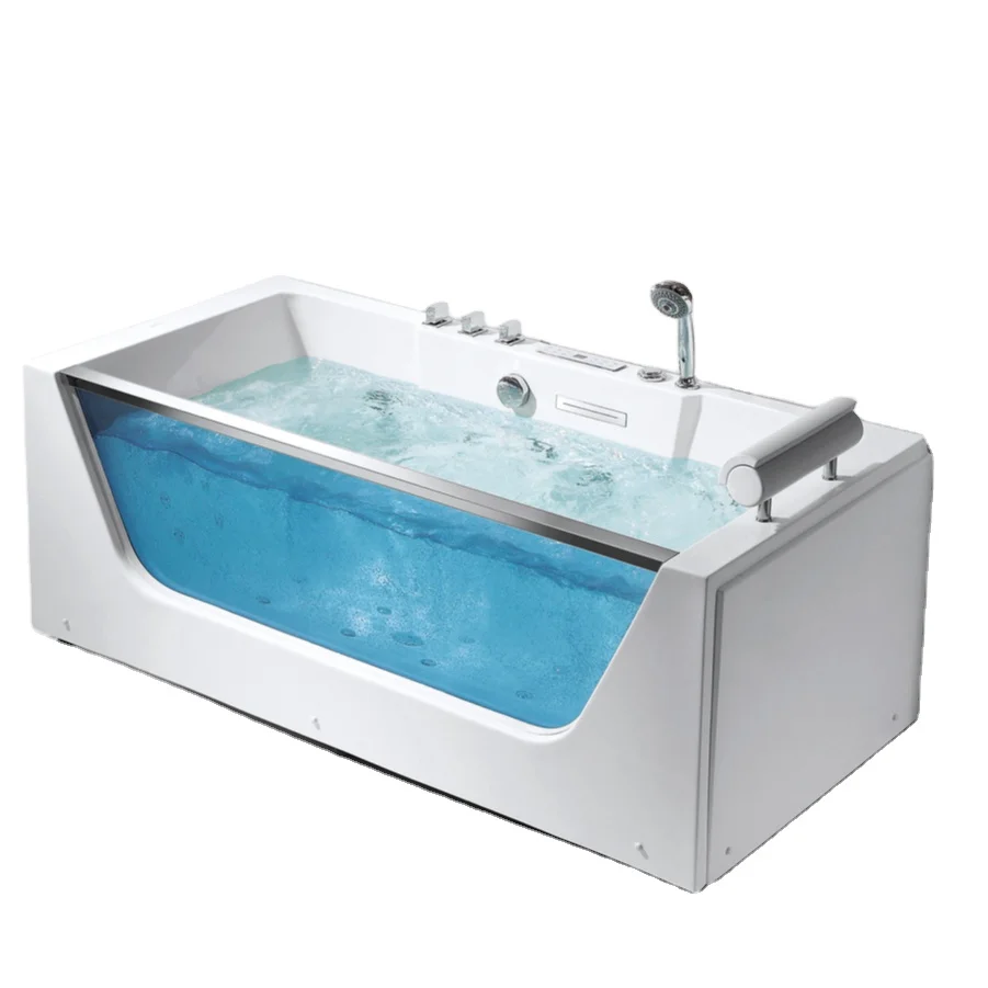 

FICO Luxurious Transparent Glass Bathtub Hot Tubs Acrylic Body Hydro Massage Tub Spa & Whirlpools Bathroom Bathtubs