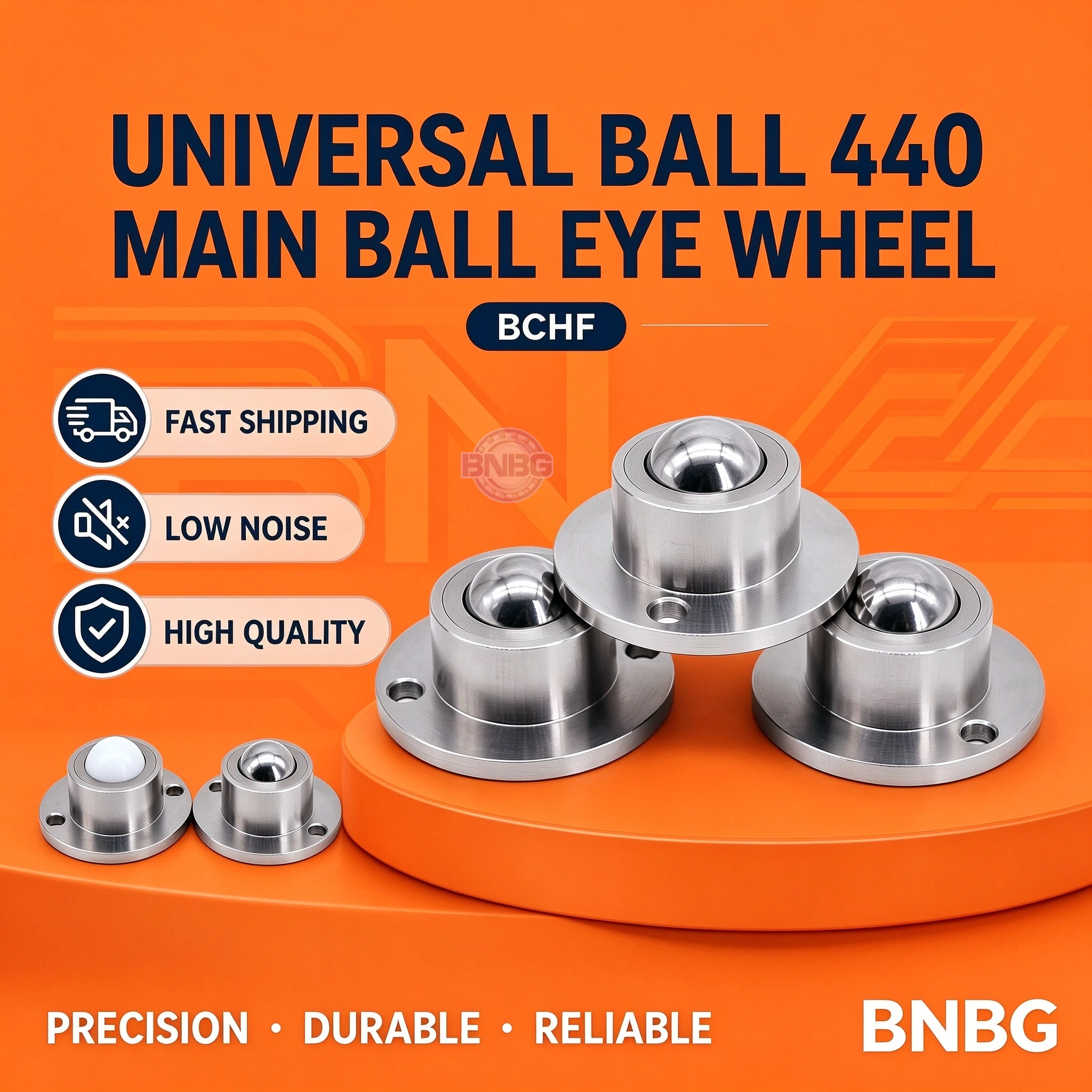 Flange Mount Universal Ball Transfer Unit 440C Stainless Steel BCHF-27 BCHF-30 BCHF-39 BCHF-48 Nylon Ball Sphere Ball Transfer