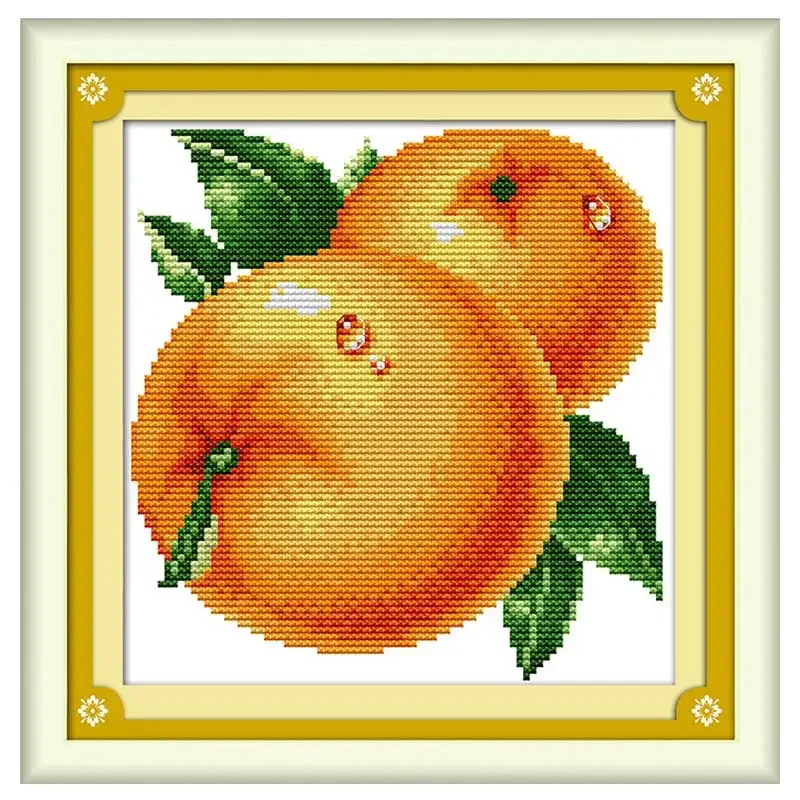 Fruit Oranges Apples Grape Counted Cross Stitch 11CT 14CT Cross Stitch Set Wholesale DIY Cross-stitch Kits Embroidery Needlework