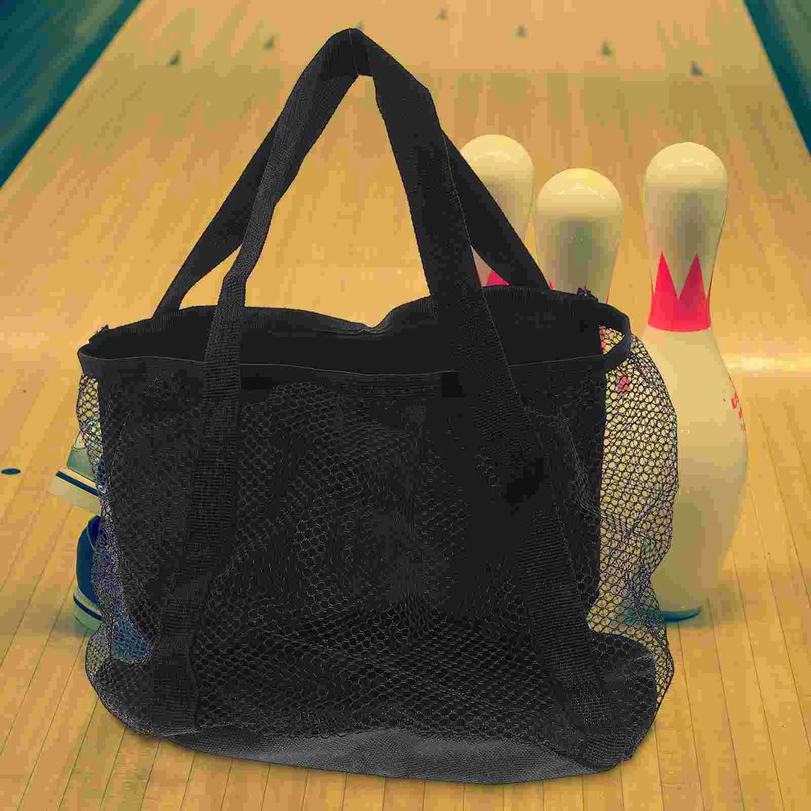

Bowling Ball Bags for Kids Tote The Single Sport Men Black Mesh Handheld Individual