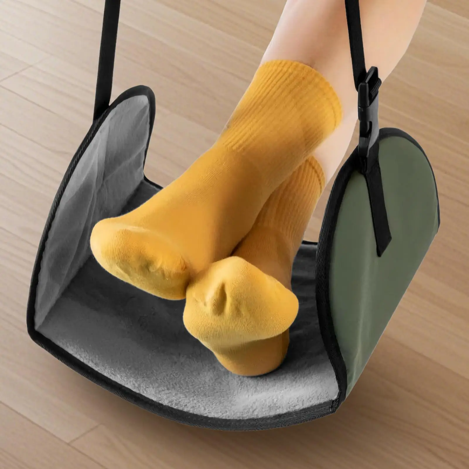 Amaca per piedi per aereo Imbracatura per piedi regolabile per viaggi lunghi sotto la scrivania Comfort per gambe Supporto per poggiapiedi per altalena per auto per il treno di casa