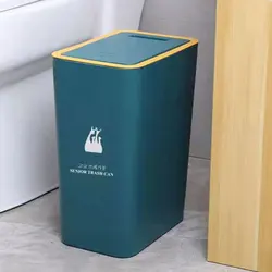 ABS Large Capacity Trash Can - Press Lid Convenient For Kitchen Or Bathroom Less Space Lid Trash Can