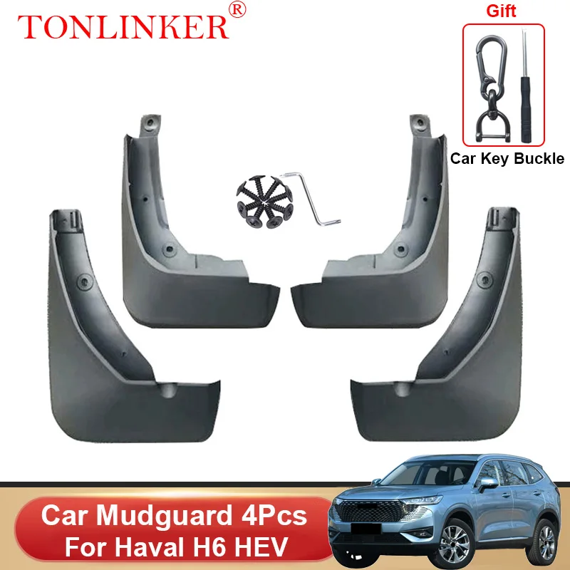 

TONLINKER Car Mudguard For GWM Haval H6 HEV 2021 2022 2023-Mudguards Splash Guards Front Rear Fender Mudflaps Accessories