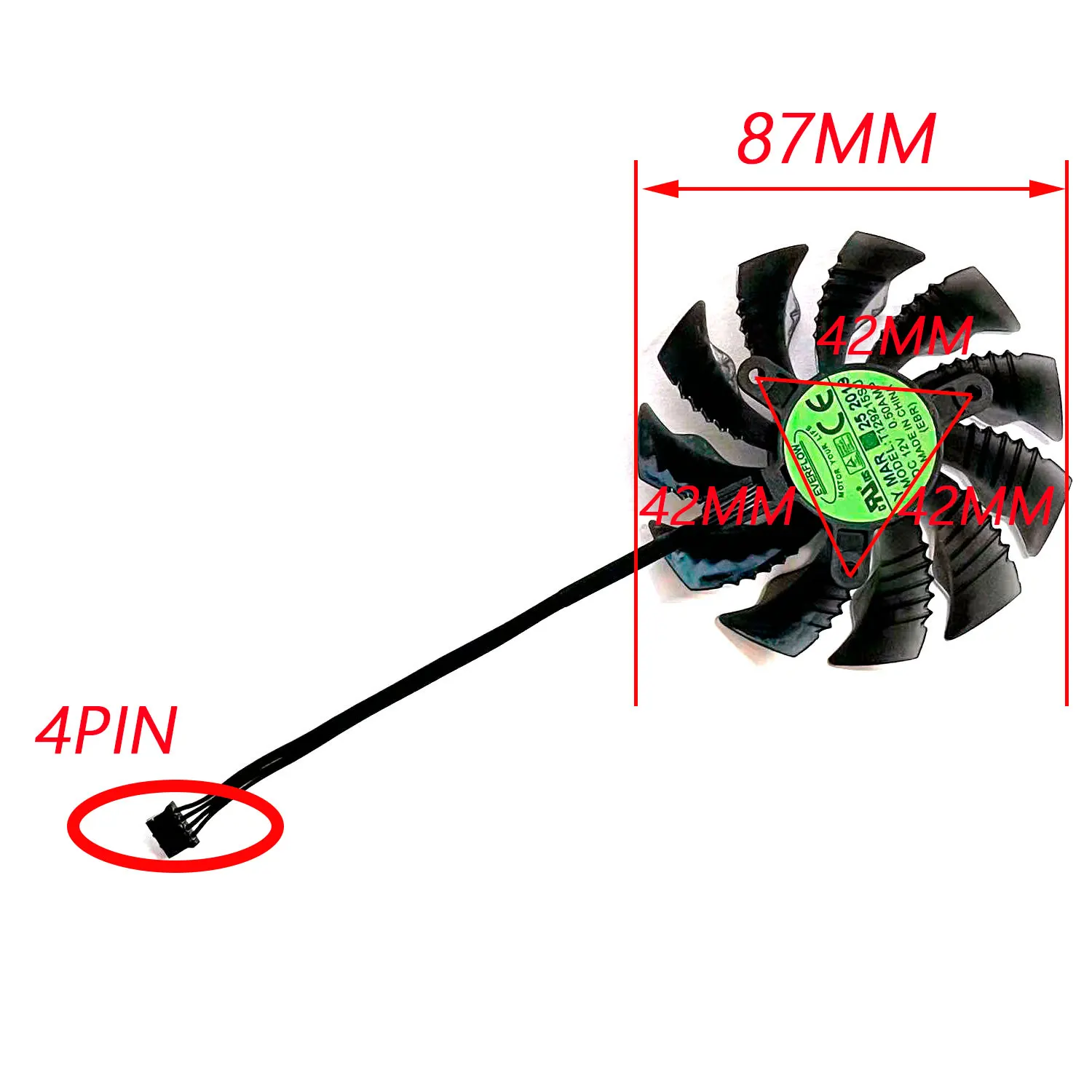 

87MM 4PIN T129215SU PLA09215S12H suitable for GIGABYTE GeForce RTX2060 2070 GTX1660 1660S 1660ti MINI ITX OC