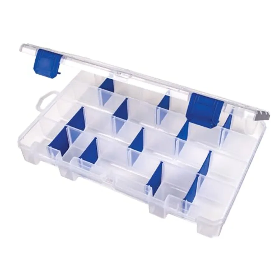 Outdoors Tuff Tainer Fishing Tackle Box with Zerust Anti-Rust Dividers - Includes 12 Dividers, 24 Compartments, Clear Fishing L view 2