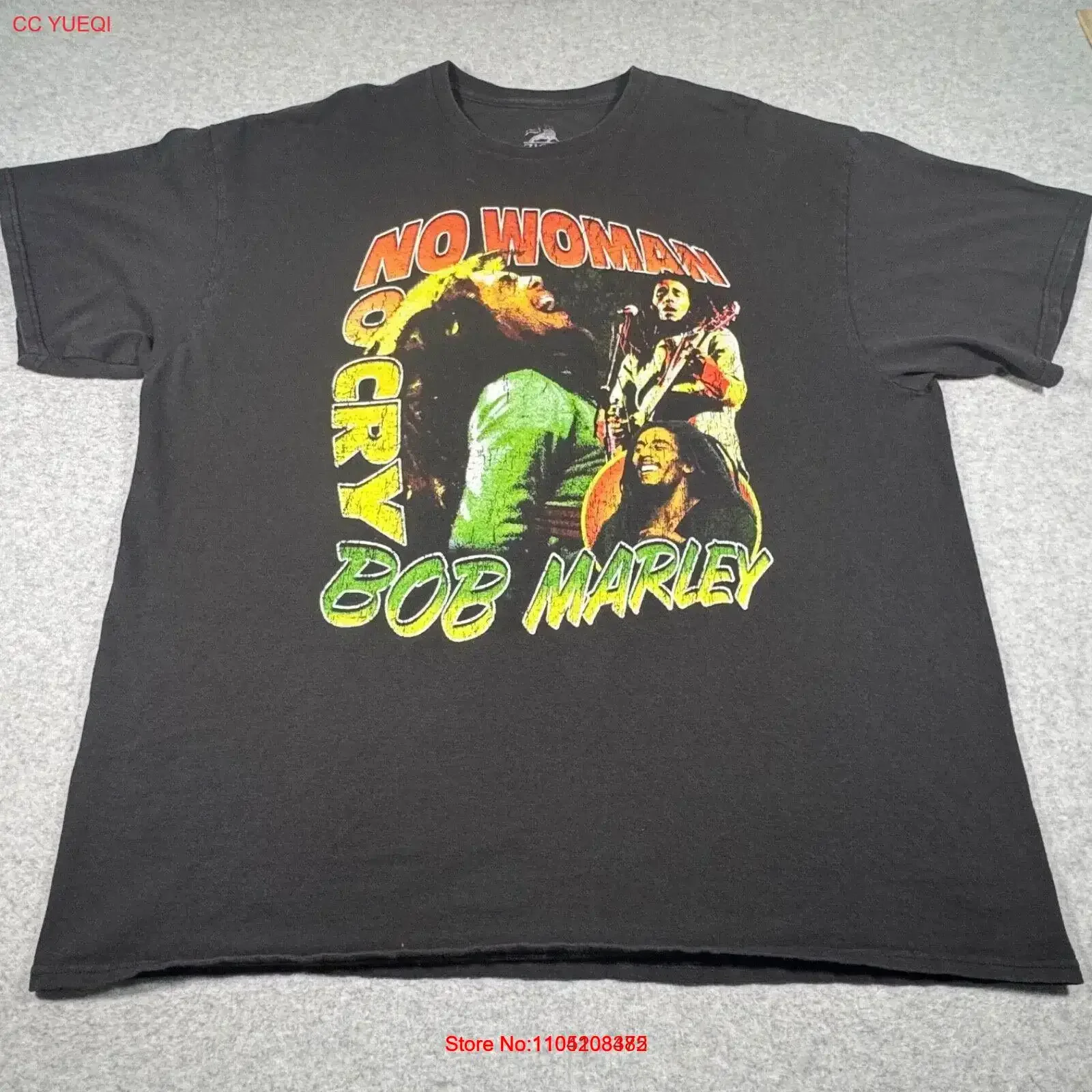 

Bob Marley T Shirt Adult Extra Large Black Raggae Music Singer Songwriter Faded vintage Washed fashion Top For Everyday Wear