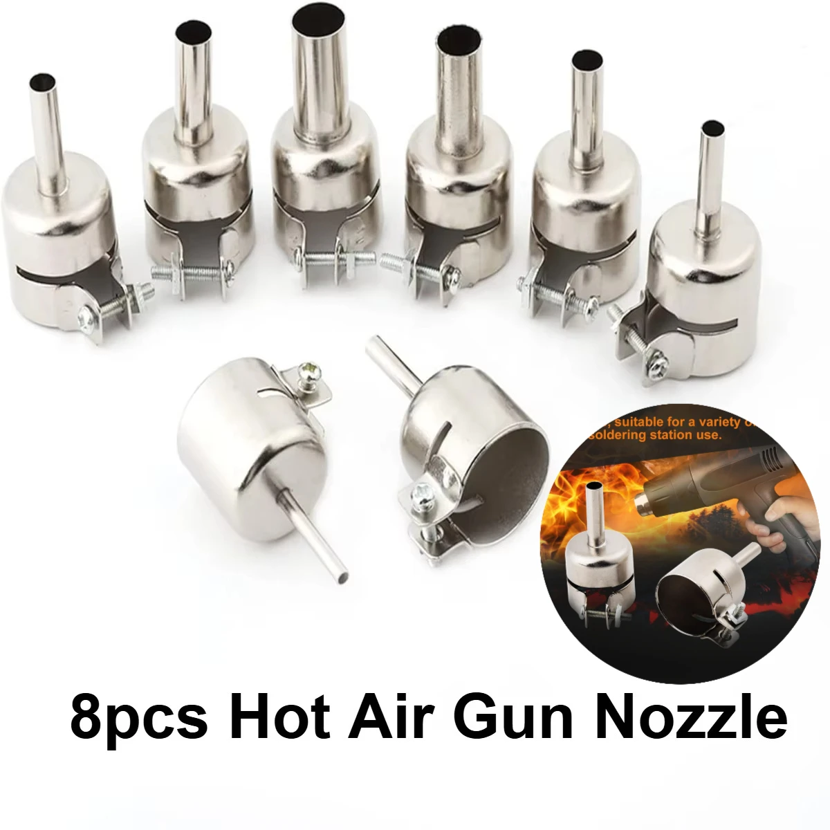 

Hot Air Gun Nozzles Soldering Heat Gun Nozzle Soldering Accessories for Welding Repair Tools 3/4/5/6/7/8/10/12mm