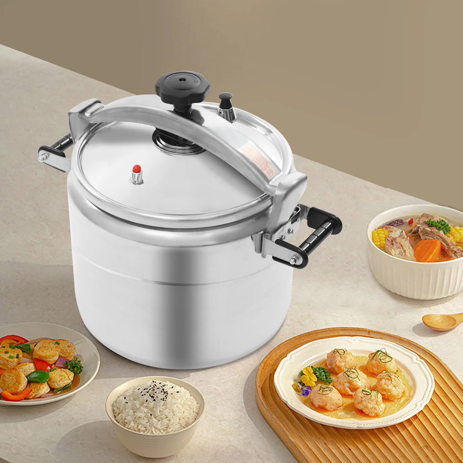 

34*31cm Aluminum Pressure Cooker 30L Cooking Pressure Canner Pressure Cooking Pot 50-70kpa 35kpa