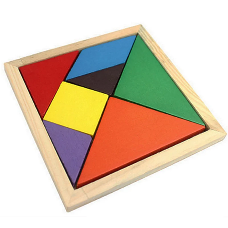 

New Wooden Tangram Funny Brain Teaser Children Educational Intelligent Developmental Kids Brain Jigsaw Puzzle Toy