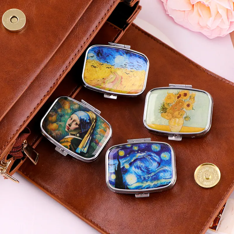 Van Gogh Art Mini Pill Box 2-Compartment Medicine Pill Organizer Household Portable Medicine Storage Box Travel Jwelery Gift - Image 2