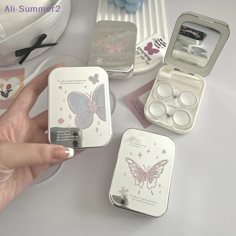 Zweier-Pack Kontaktlinsenbehälter, tragbare Mini-Kontaktlinsenbox, Behälter zum Einweichen, Aufbewahrungsset