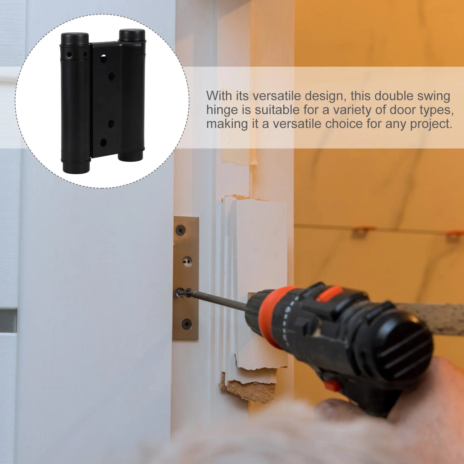 

2Pcs Automatic Door Hinge Stainless Steel Double Swing Saloon Door Spring Loaded Heavy Duty Gate Hinges Double Swing Hinges