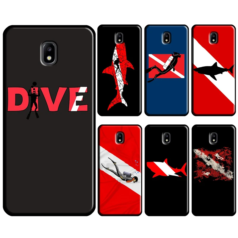 Dive Scuba Diver Shark Diving Flag Case For Samsung J6 J4 Plus A6 A8 A9 J8 J2 Core 2018 A3 A5 2016 J3 J5 J7 2017 Phone Cover