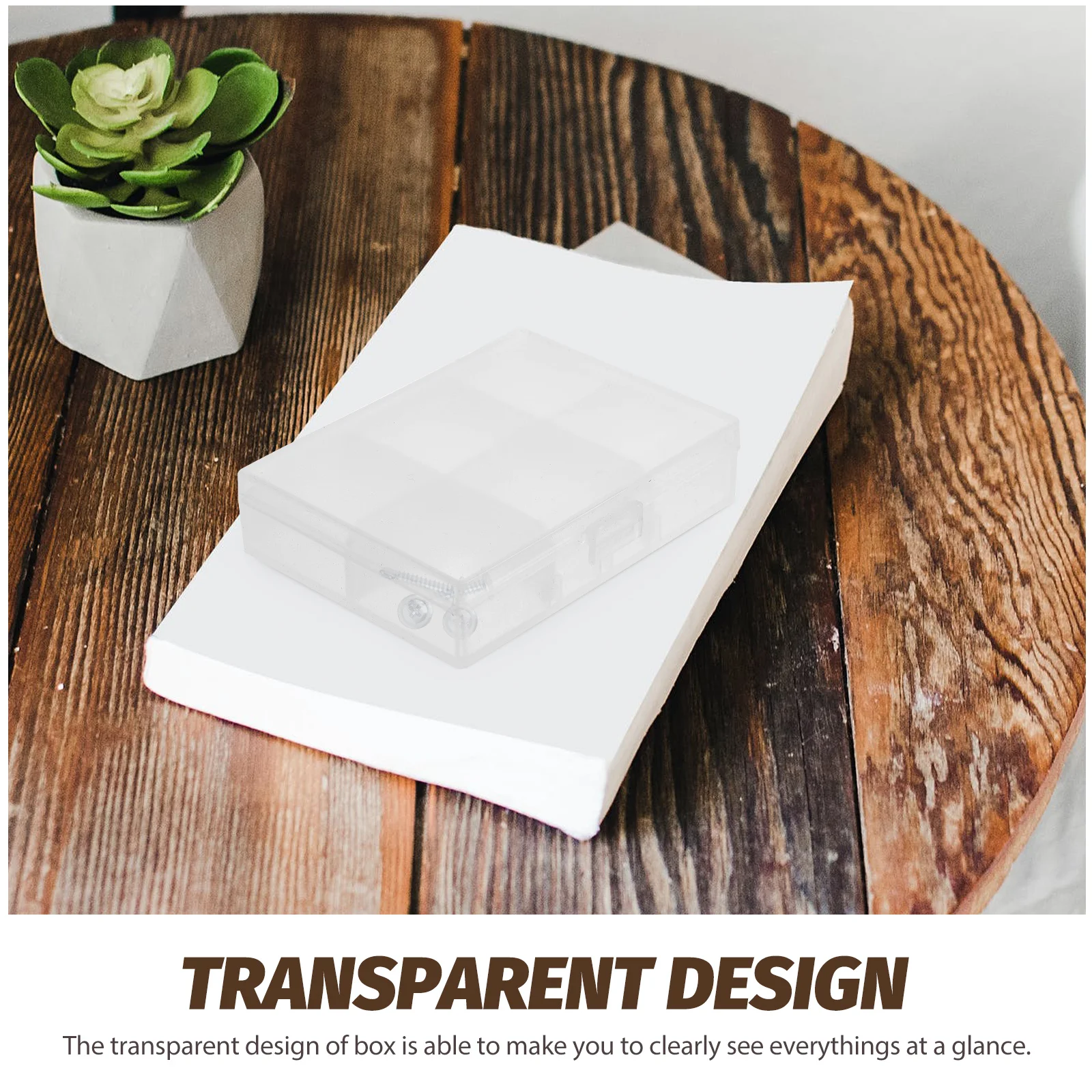 

2pcs Transparent Plastic Photo Storage Box 1 Inch Picture Organizer For Small Items Craft Cards Greeting Card Holder Container