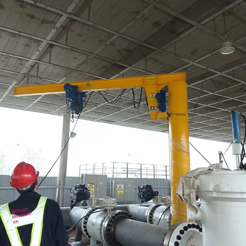 Lift Movable Small Cantilever Crane 0.5 Ton 1 Ton Column Type Single Arm Electric Crane with 1 Year Warranty