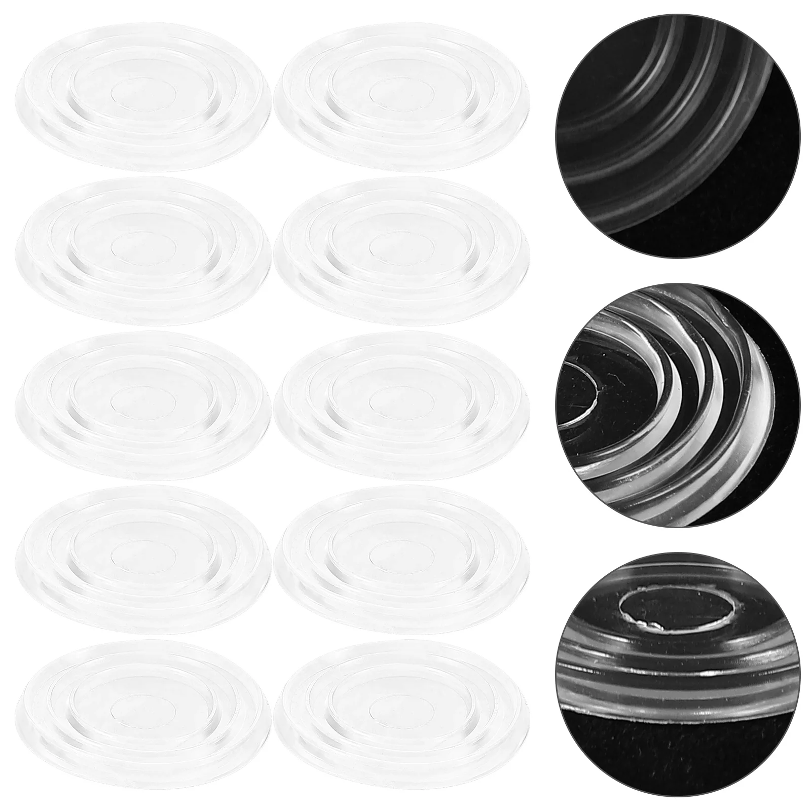 25 Pcs Anti-slip Rubber Gasket Glass Table Top Bumpers Tea Suction Large Silica Gel Pad Countertop