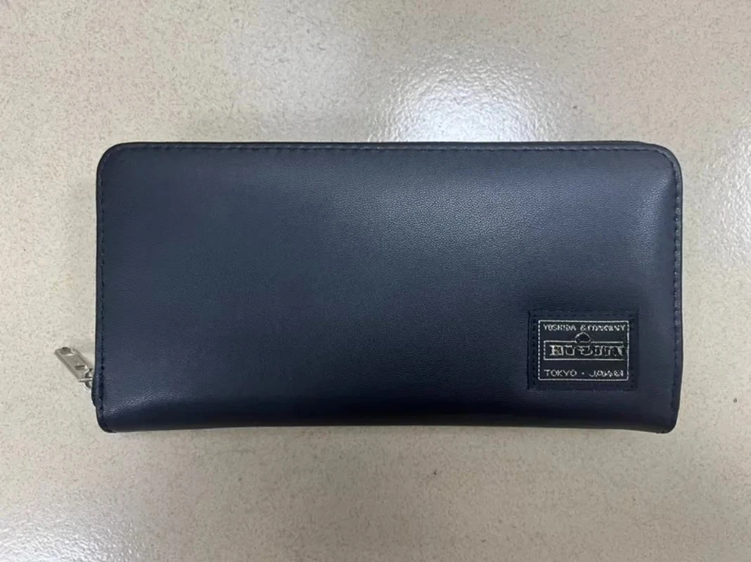 

26ss Men Cowhide Leather Slim Wallet Zipper Multi Card Holder RFID Blocking Port Gift Hot Sale