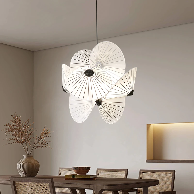 

2026 for Vintage Umbrella Wabi Sabi Pendant Lamp Nordic Cloth Ceiling Chandelier Dining Room Bedroom Living Room Light Home