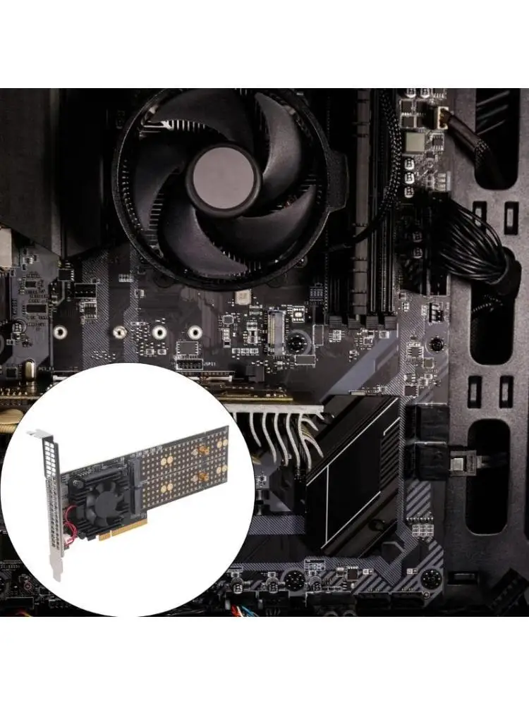 

Y1UB Metal PCIe3.0 Expansion Card 48 Lane Splitters Supports Four M.2 SSDs 22110 Size