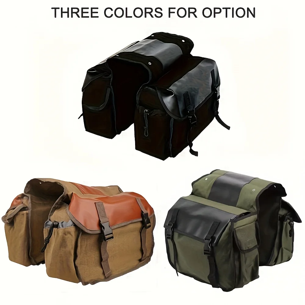 

Multifunctional Motorcycle Side Bag, Large Capacity Pannier Bag Heavy-Duty Canvas Gear for Moto Storage