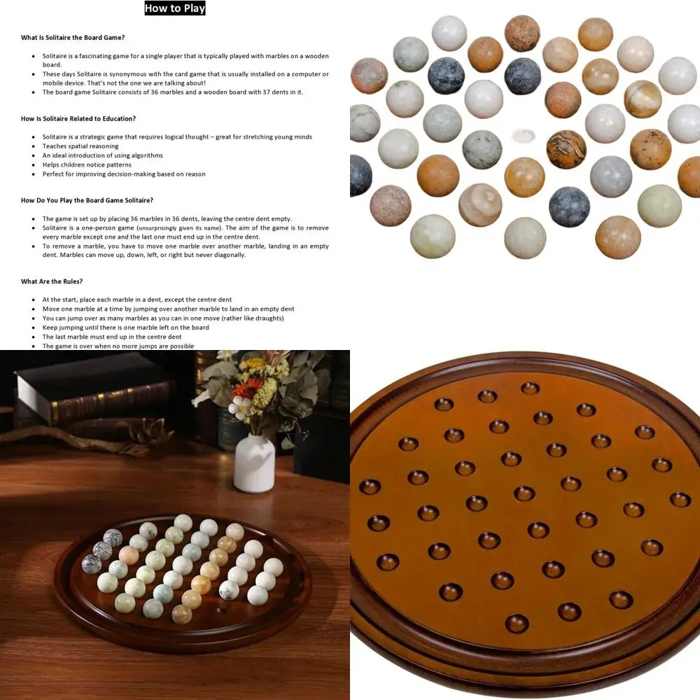 

Игровой набор из натурального дерева-пасьянса с 36 шариками