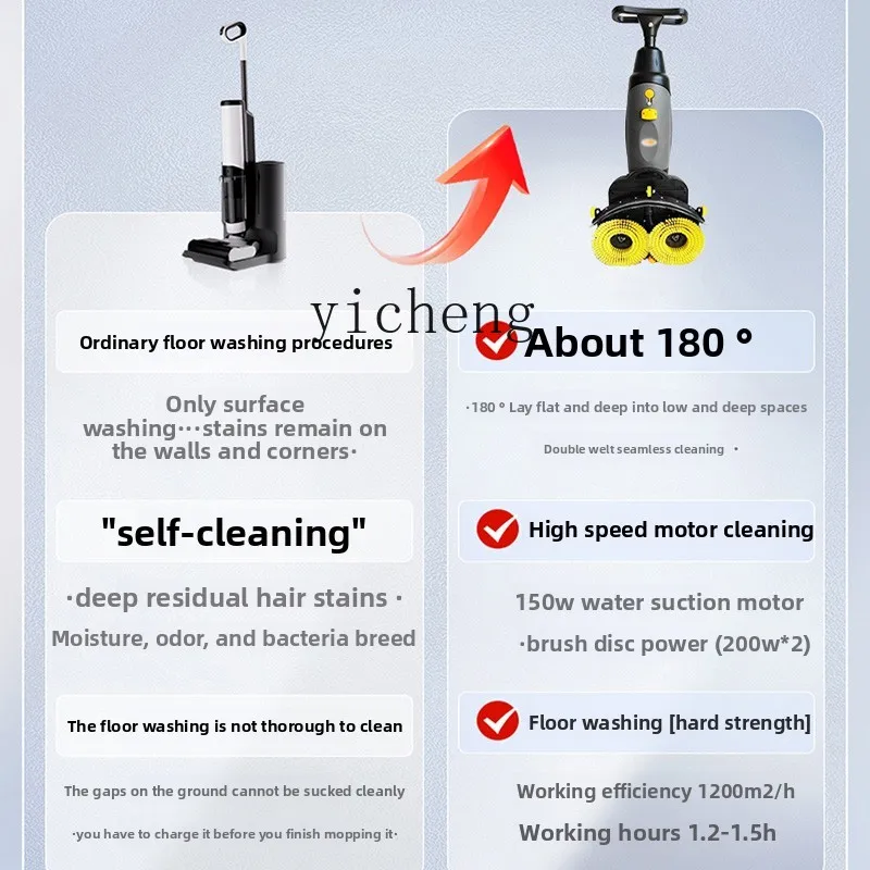 ZZ 小型洗濯機商業ヴィラレストランワークショップハンドプッシュ掃除吸引ドラッグ統合電気