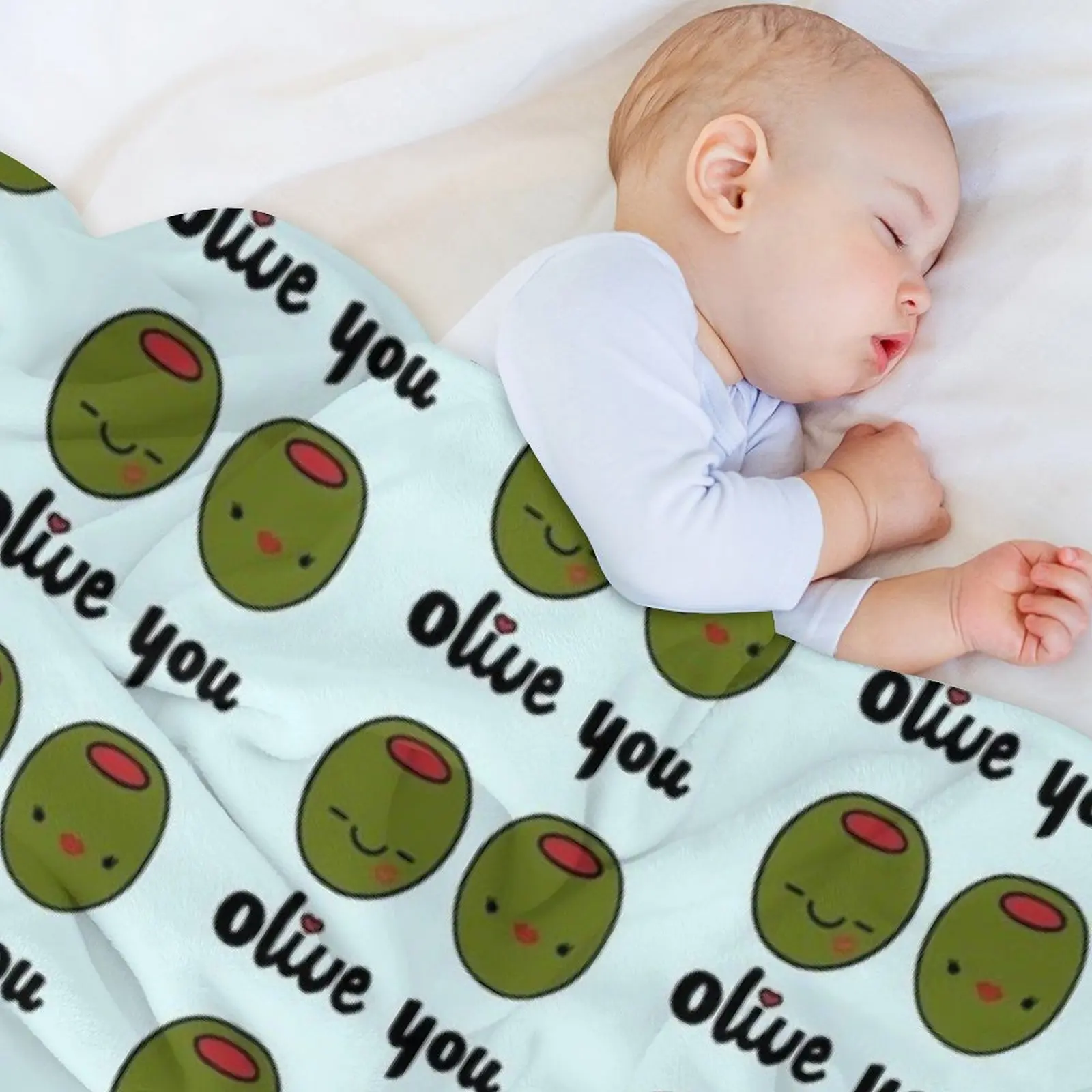 بطانية رمي الزيتون من القطيفة الناعمة منقوشة لهدايا عيد الميلاد، بطانيات شعر ناعمة #5