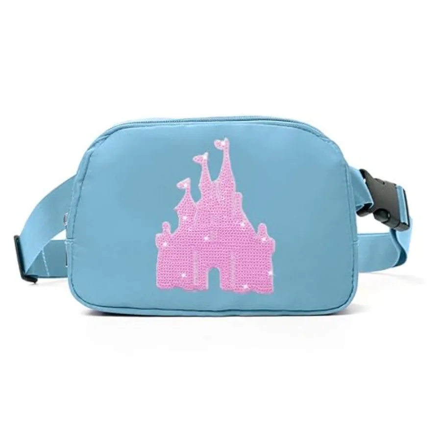 

Сумка-пояс Magic Kingdom с пайетками для женщин, водонепроницаемая поясная сумка для девочек-подростков, сумки через плечо для путешествий и пробежек
