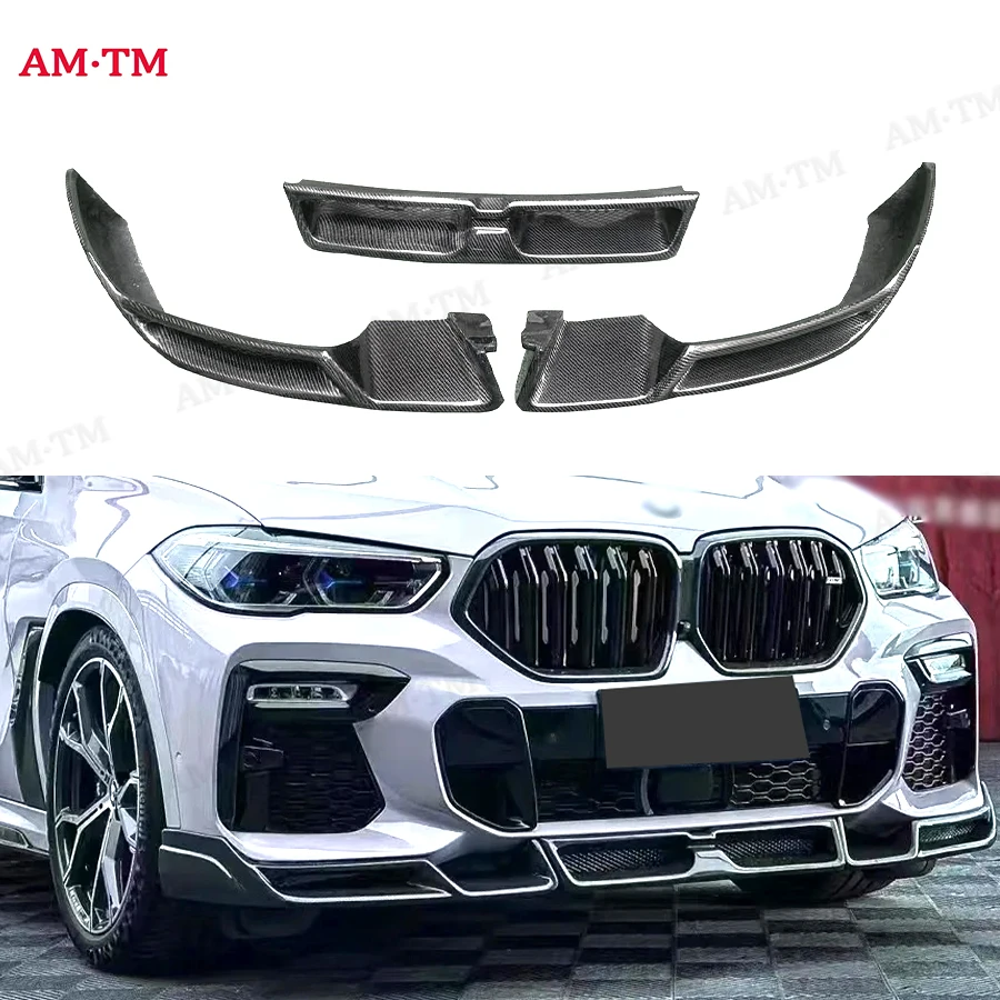 

For BMW X6 Series G06 2019-2023 LD Style Carbon Fiber Front lip Car Front Bumper Diverter Spoiler Upgrade body kit