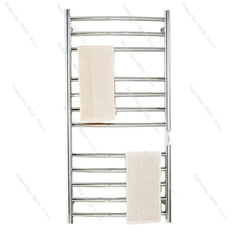 Stainless Steel Electric Towel Rack Dual Outlet Heating Drying Rack Bathroom Towel Shelf Timing Function