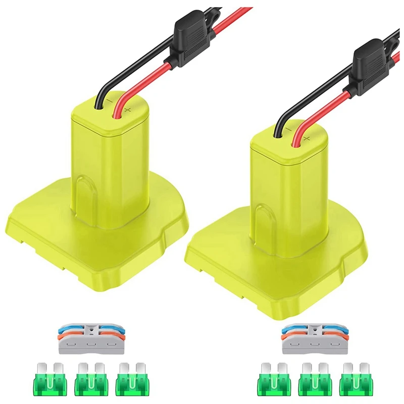 

2Pack Battery Adapters For Ryobi 18V Battery Adapter Power Wheels Battery Conversion With Fuses&12AWG Wire Terminals