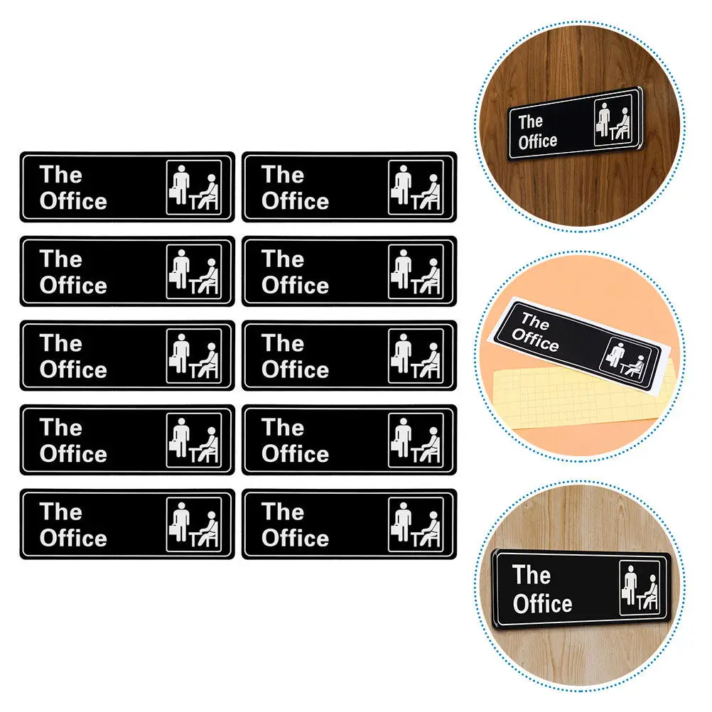 

10Pcs Office Sign Stickers Self-Adhesive PVC Door Decals for Hospitals Hotels Workplaces Easy Mount Peel Off No Drill Required