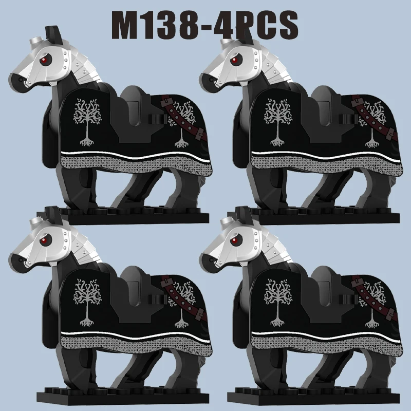 Mittelalterliche Burg Militär Warhorse Serie Bausteine Soldat Figuren Montieren Sattel Ritter Zubehör Wildschwein Ziegel Spielzeug