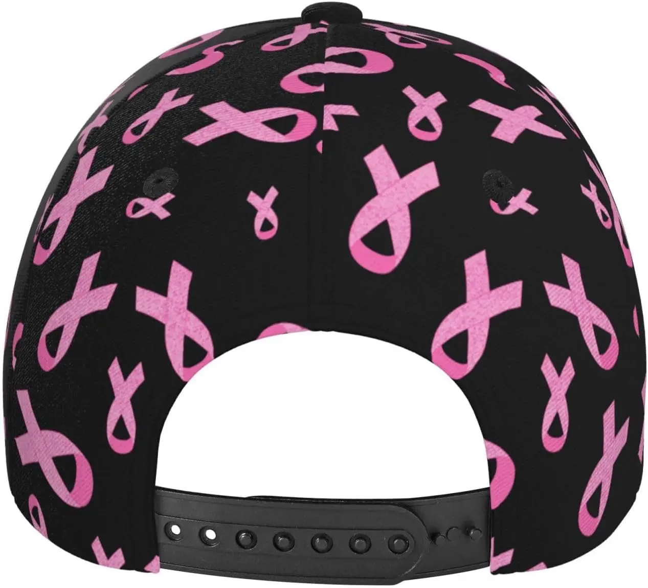 قبعات بيسبول مطبوعة بشريط وردي وأسود، قبعات جولف للأب، قبعة كرة قابلة للتعديل للرجال والنساء قابلة للتنفس وقابلة للتعديل