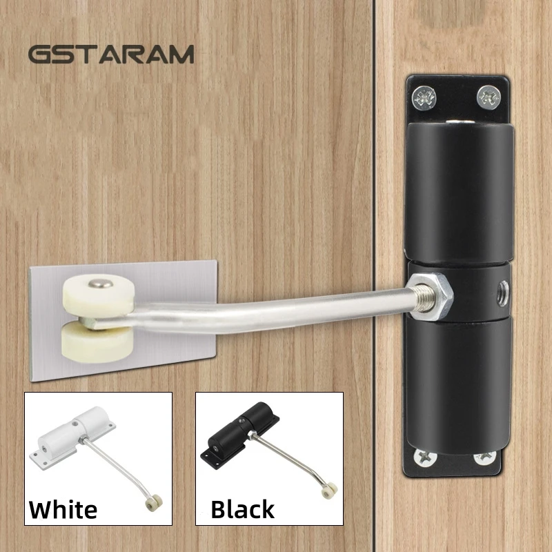 Automatic Heavy Duty Safety Spring Closer for Interior Exterior Black Door Closer  Automatic Adjustable Closer, Surface Mounted