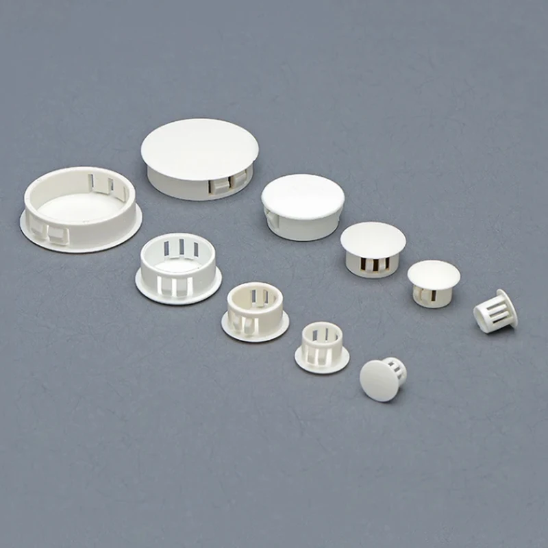 Plastic Hole Plug Snap-on Cover 6mm-50mm Wall Cable Desk Plugs Round Screw Hole Covers White/Black