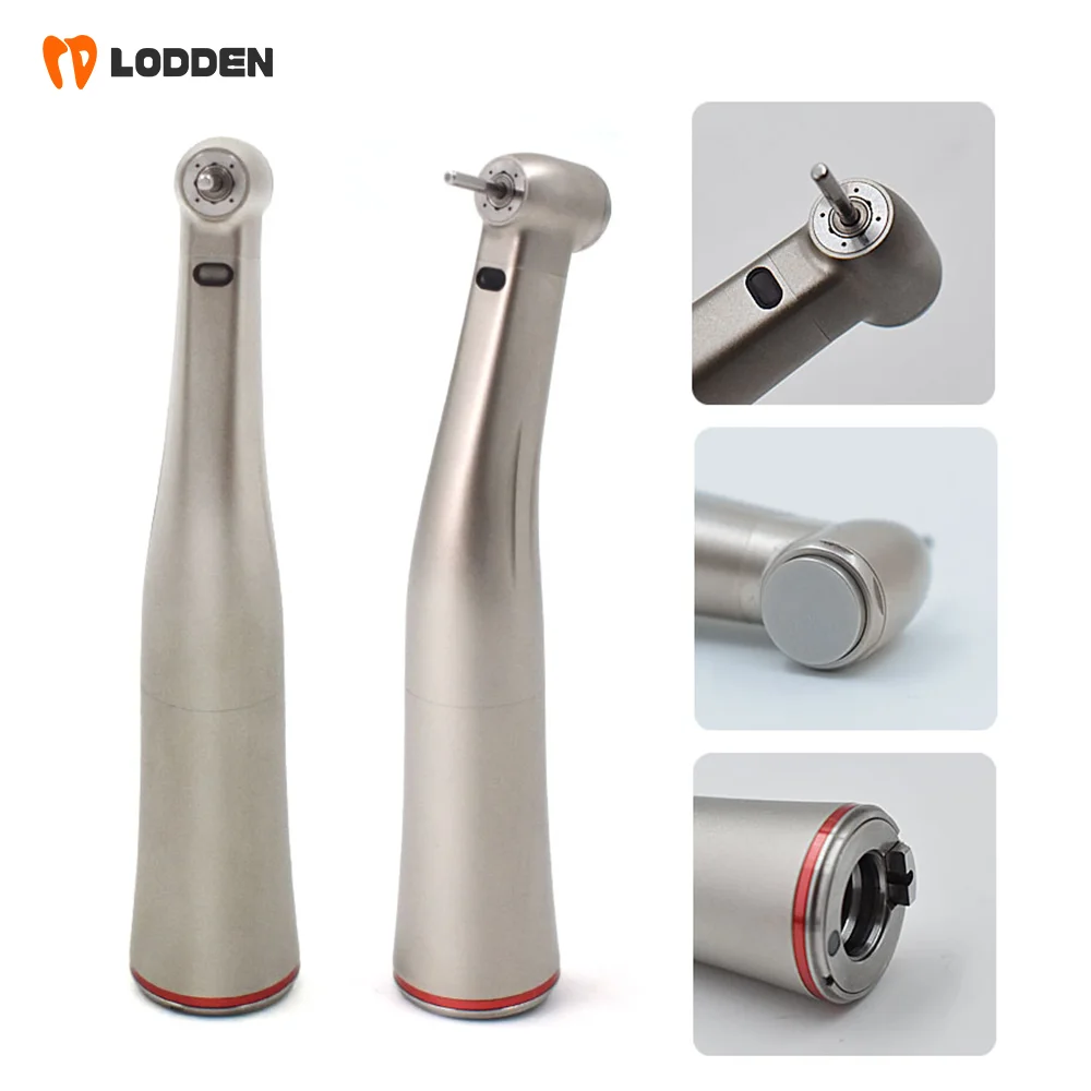 Dental LED Light Optic 1:5 Ratio Contra Angle E-generator Low Speed Handpiece Inner Water Spray  Increase Inner Channel Push