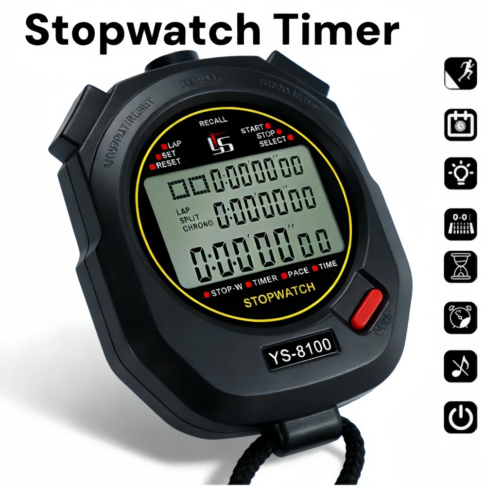 Professional Handheld Digital Stopwatch Timer Outdoor Sports Training Timer Chronograph Stop Watch 0.01s Precision Timer Tools