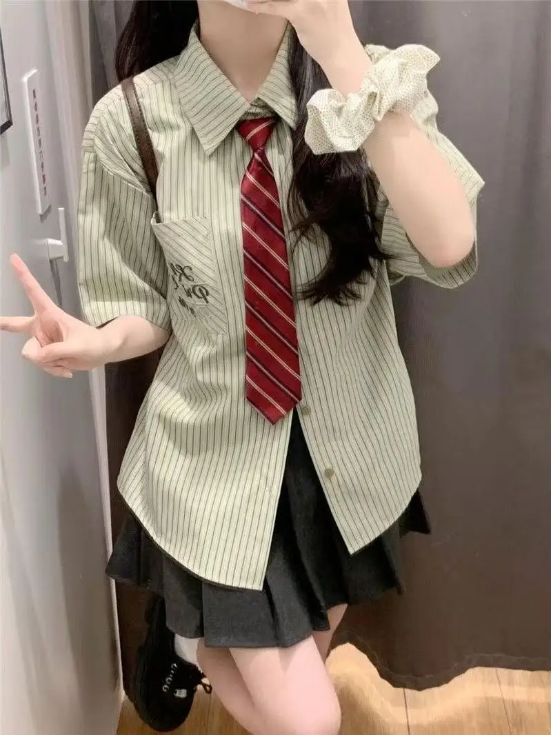 

Милый японский комплект в полоску irt ort Sve, женский комплект с юбкой для похудения, универсальный комплект футболок INS для девочек