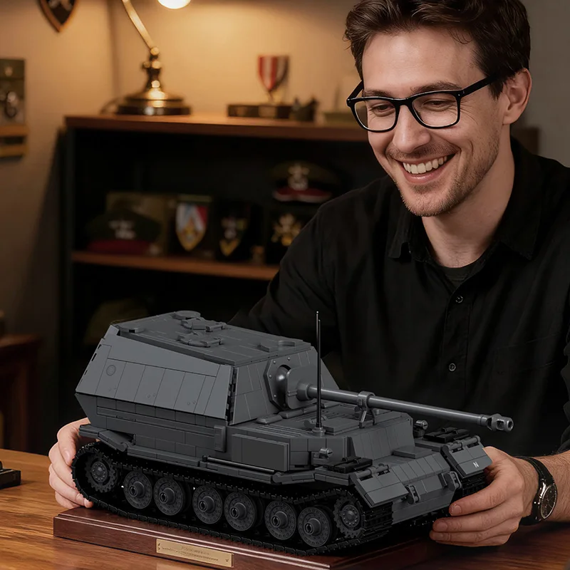 

Набор строительных блоков WW2 Military 1/28 Jagdpanzer TIGER/P, модель тяжелого танка Фердинанд, игрушки для детей, подарки для мальчиков.